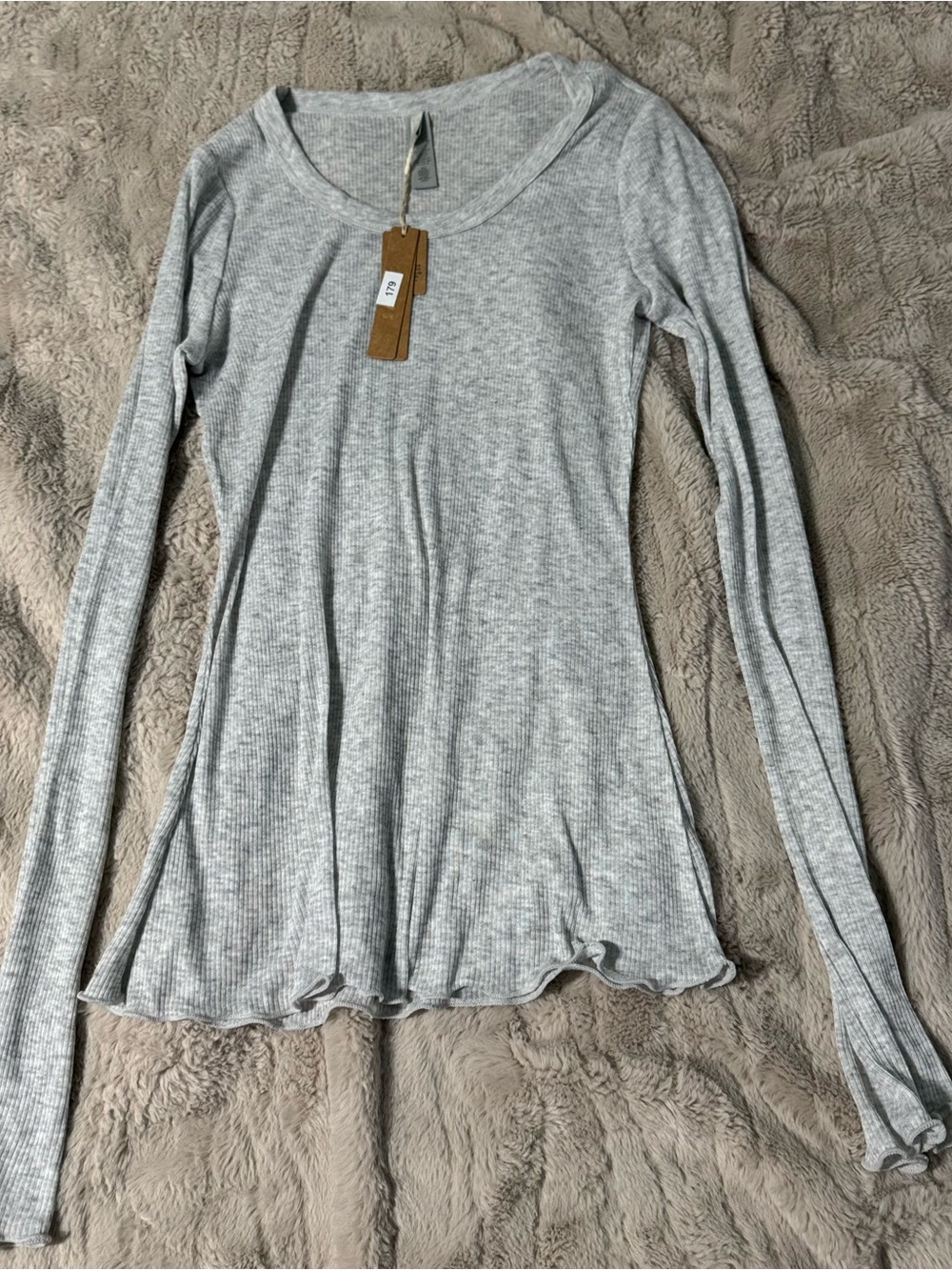 SKIMS SHEER COTTON Long Sleeve Wide Crew - Picture 10 of 11